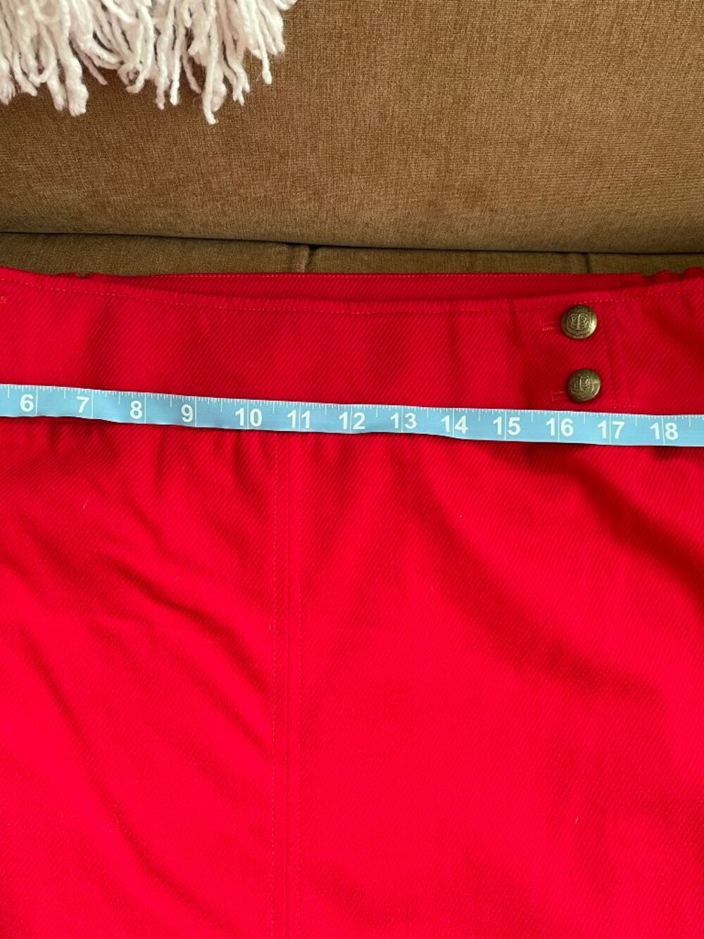 Talbots Solid Red Front Inverted Pleat w/Gold Buttons Skirt – NWT Size 22W - Picture 8 of 12
